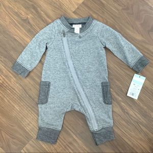 Newborn gray zip onesie